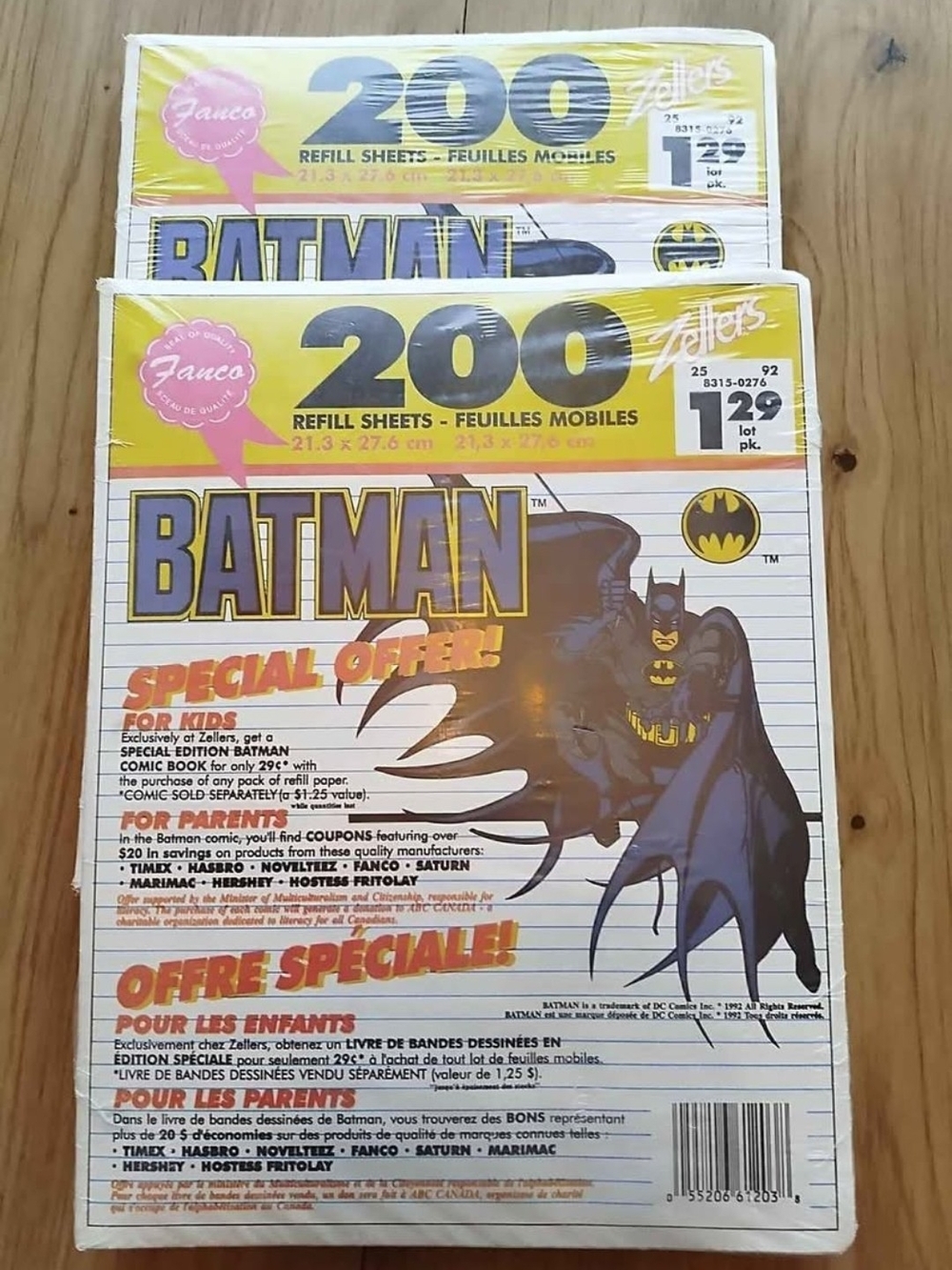 Vintage zellers , Batman collector 1992